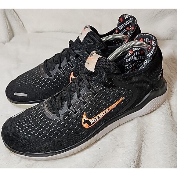 Nike Free Run Just Do It 2018 BLACK Fitness Workout Sneakers Shoes Mens‎ 11 - Picture 3 of 8